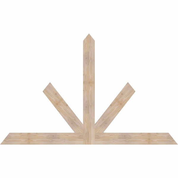 Ekena Millwork Saratoga Smooth Timber Gable Bracket, Douglas Fir, 84"W x 53"H x 1 1/2"D x 5 1/2"F, 15/12 Pitch GBW084X53X0206SAR00SDF - main
